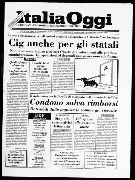 Italia oggi : quotidiano di economia finanza e politica